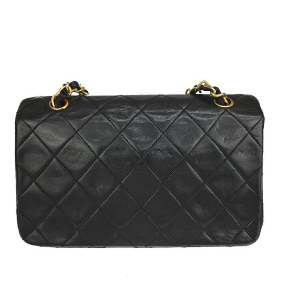 CHANEL CC Mini Matelasse Full Flap Chain Shoulder Bag Leather Black GHW 645LC499 - Picture 10 of 16